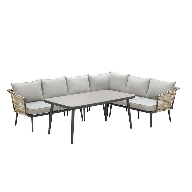 Foto van Garden impressions ralph lounge dining set 5-delig - natural rotan