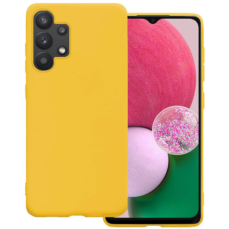 Foto van Basey samsung galaxy a13 4g hoesje siliconen hoes case cover samsung galaxy a13 4g-geel