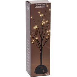 Foto van Christmas decoration lichtboom - h40 cm - zwart - metaal - batterij - kerstverlichting figuur