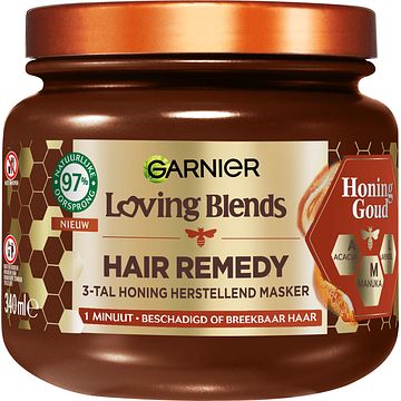 Foto van Garnier hair remedy loving blends herstellend masker honing goud 340ml bij jumbo