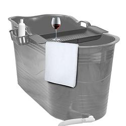 Foto van Lifebath - zitbad mira - bath bucket xl - inclusief badrek - 400l - ligbad 122 cm - grijs