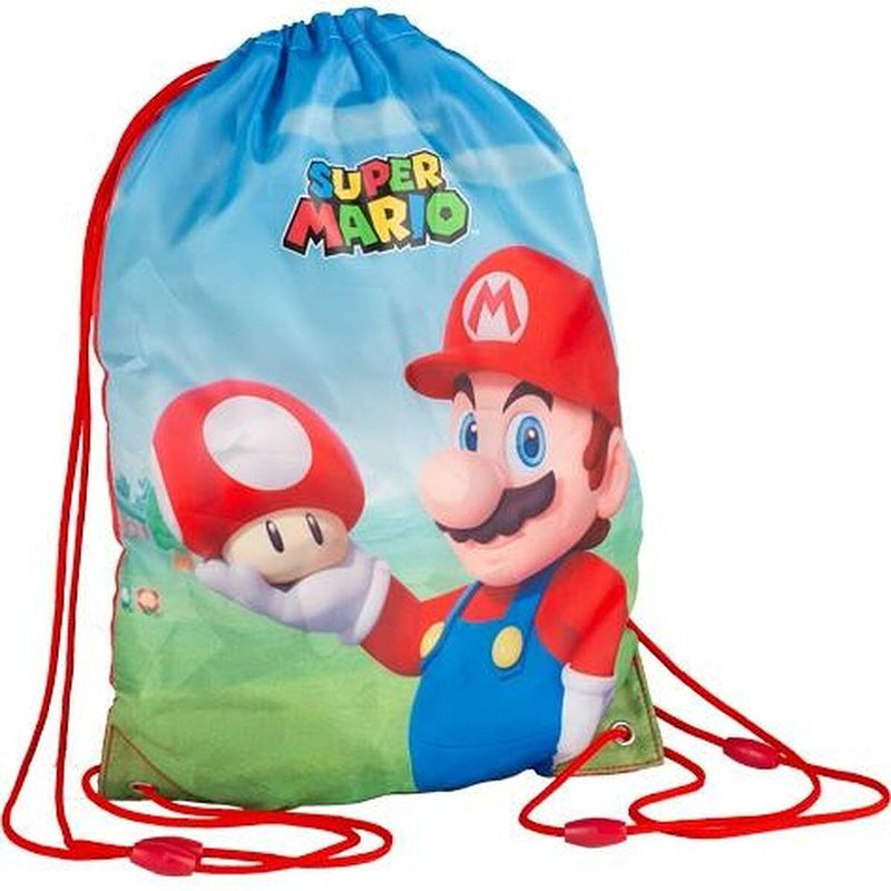 Foto van Rugtas met koordjes super mario rood (40 x 29 cm)