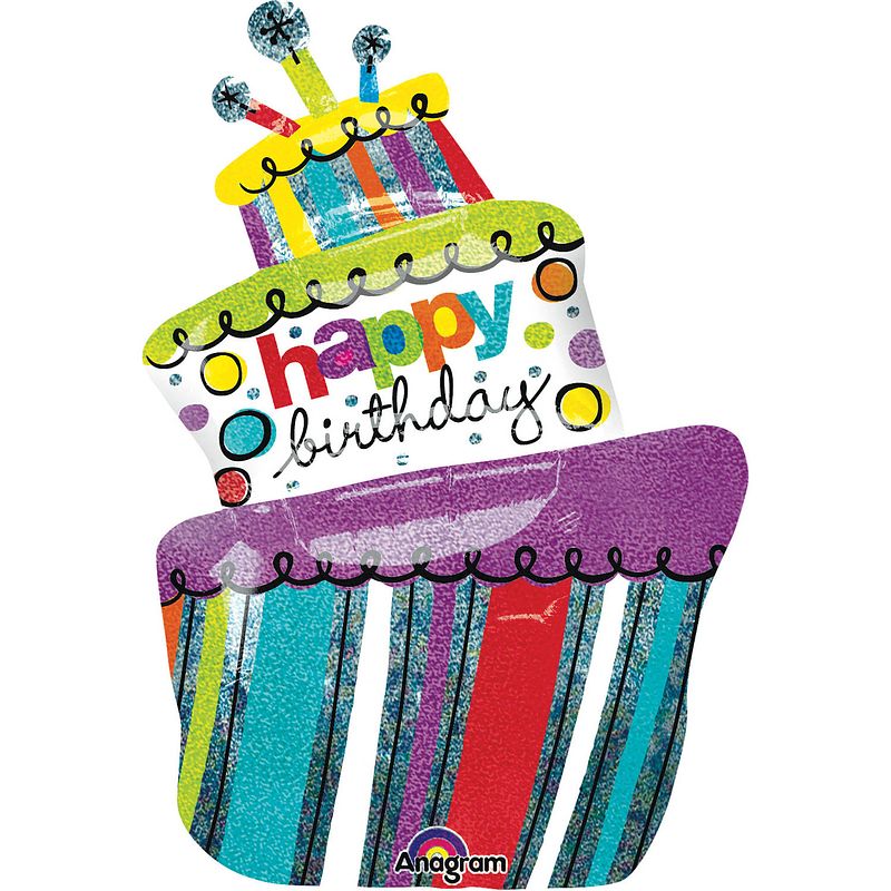 Foto van Anagram folieballon birthday cake junior 94 x 61 cm