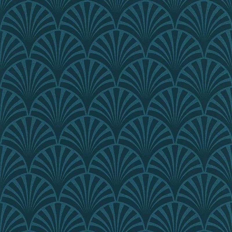 Foto van Couleurs & matières behang 20's pattern artdeco blauw