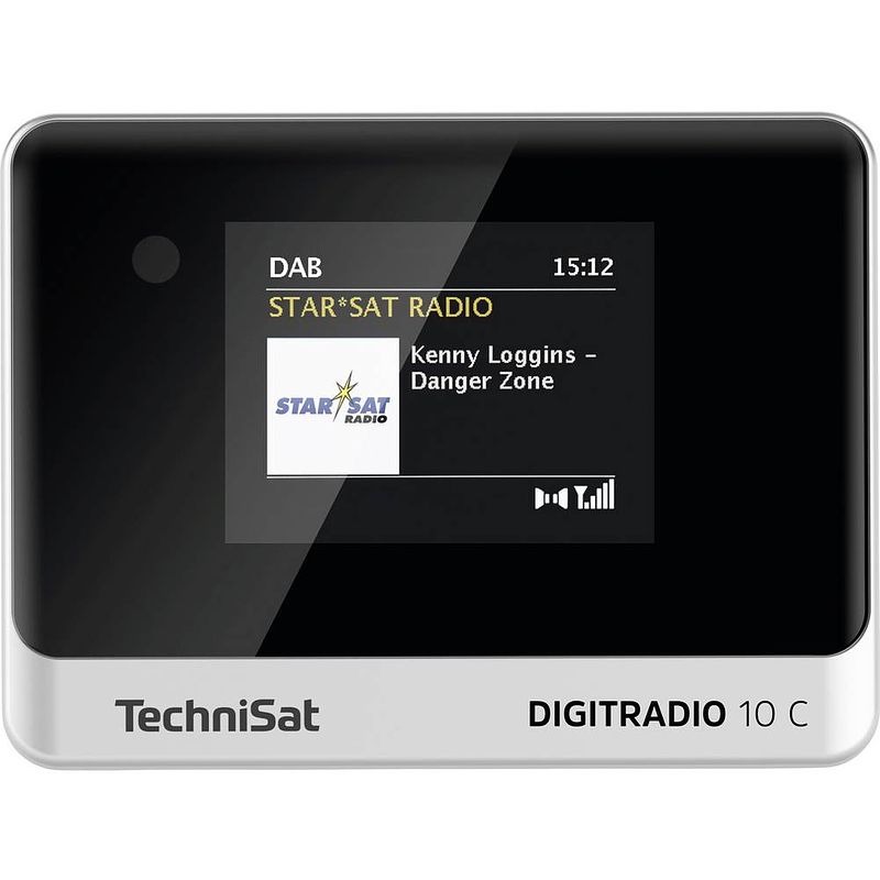 Foto van Technisat digitradio 10 c tafelradio dab+, vhf (fm) bluetooth, dab+, fm incl. afstandsbediening, wekfunctie zwart/zilver