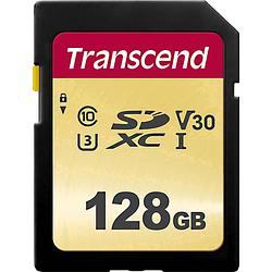 Foto van Transcend premium 500s sdxc-kaart 128 gb class 10, uhs-i, uhs-class 3, v30 video speed class