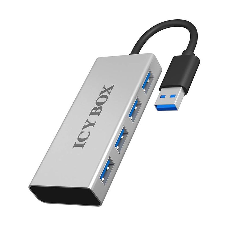 Foto van Icy box ib-ac6104 usb 3.2 gen 1-hub 4 poorten wit