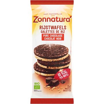 Foto van Zonnatura pure chocolade rijstwafels 6 stuks 100g bij jumbo