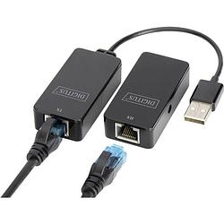 Foto van Digitus usb 2.0, computer, muis, netwerk, laptop, toetsenbord/muis adapter [1x usb 2.0 bus a, usb-a 2.0 stekker - 2x rj45-bus, rj45-bus 8p8c] da-70141