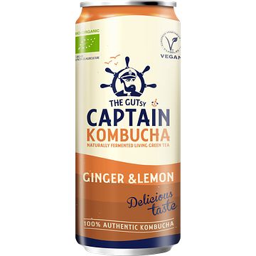 Foto van The gutsy captain kombucha ginger & lemon 250ml bij jumbo