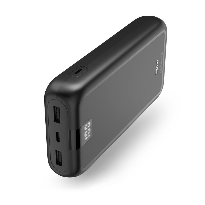 Foto van Hama performance 24 power pack 24000 mah 3 outputs:usb-c 2x usb-a powerbank grijs