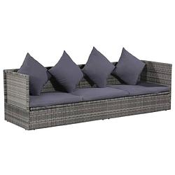 Foto van Vidaxl tuinbed 200x60 cm poly rattan grijs