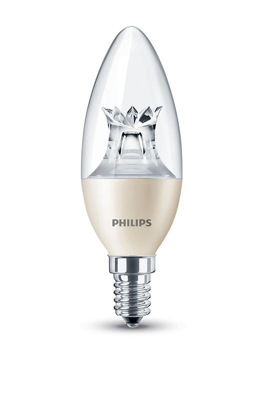 Foto van Philips led lamp e14 4w 250lm kaars helder dimbaar beige