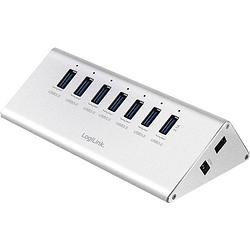 Foto van Logilink ua0228 7 poorten usb 3.2 gen 1-hub zilver