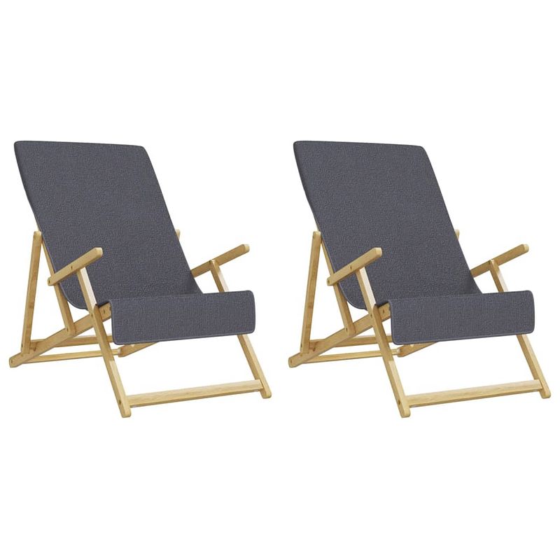 Foto van The living store strandhanddoeken - zacht - anti-slip - antraciet - 60 x 135 cm - set van 2