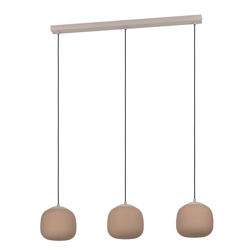 Foto van Eglo cominio hanglamp - e27 - 88,5 cm - zandkleurig/taupe - glas