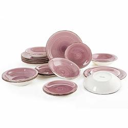 Foto van Serviesset quid vita peoni keramisch roze porslin (18 onderdelen)