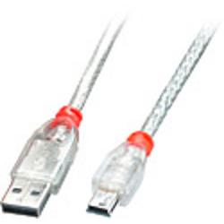 Foto van Lindy usb-kabel usb 2.0 usb-a stekker, usb-mini-b stekker 5.00 m transparant 41785