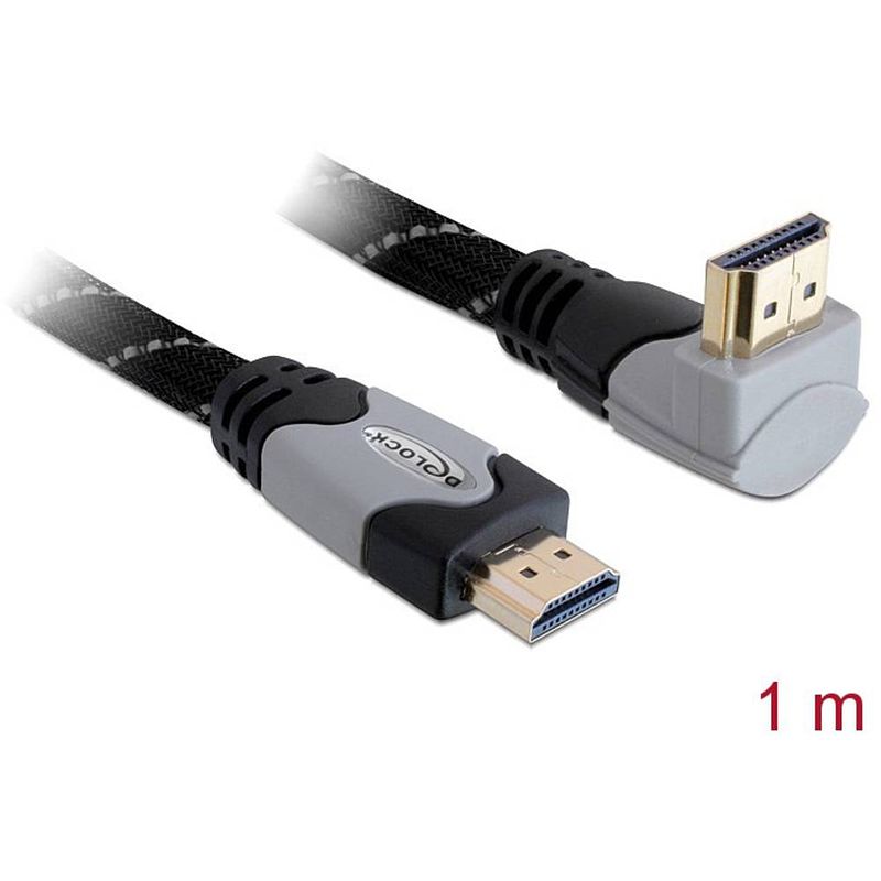 Foto van Delock hdmi aansluitkabel hdmi-a stekker, hdmi-a stekker 1.00 m zwart 82993 hdmi-kabel