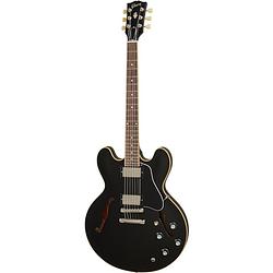 Foto van Gibson original collection es-335 vintage ebony semi-akoestische gitaar met koffer