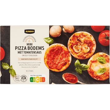 Foto van Jumbo mini pizzabodems met tomatensaus 10 stuks