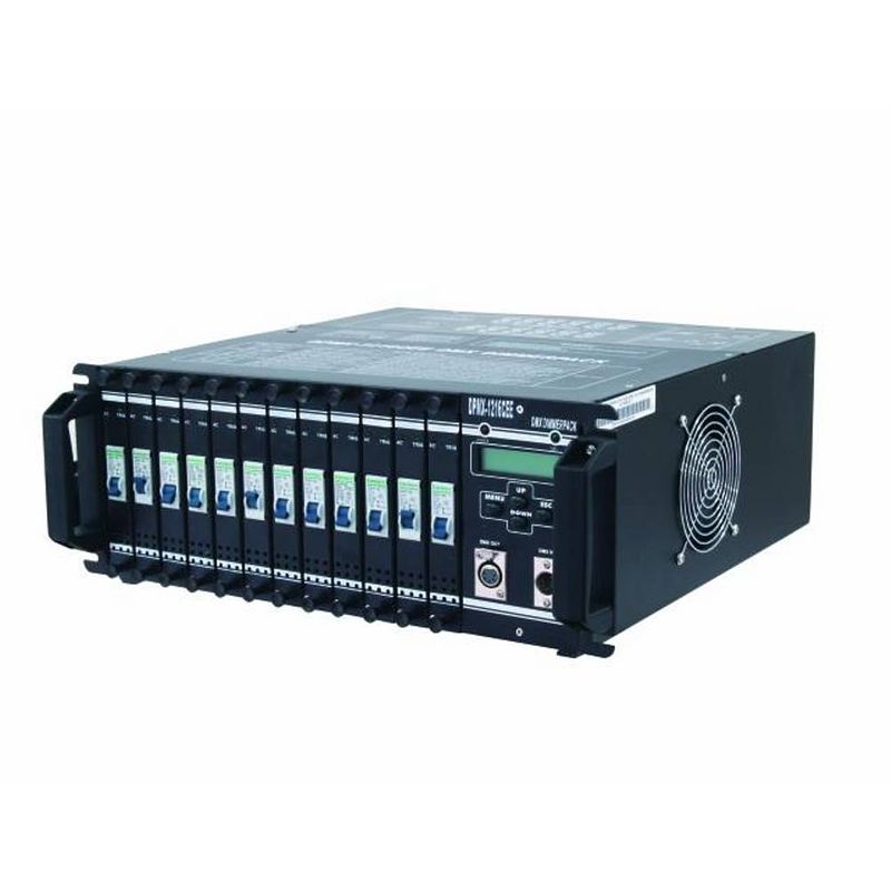 Foto van Eurolite dpmx-1216 cee dmx dimmer 12-kanaals 19 inch bouwvorm