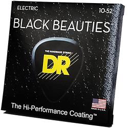 Foto van Dr strings bke-10/52 black beauties 10-52 zwarte set snaren voor elektrische gitaar