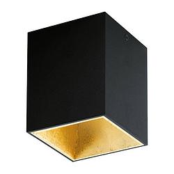 Foto van Eglo polasso plafondlamp - led - 10 cm - zwart, goud