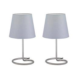 Foto van Moderne tafellamp twin - metaal - grijs