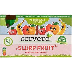 Foto van Servero slurpfruit appel, aardbei, banaan voordeelpak 12x90g knijpfruit bij jumbo