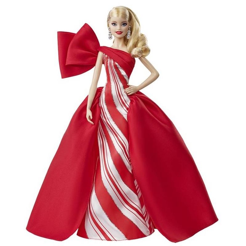 Foto van Barbie mannequinpop signature kerst blond 28 cm rood