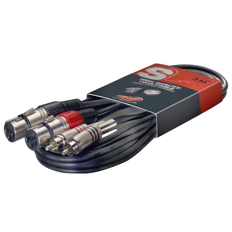 Foto van Stagg stc3cmxf 2x rca male - 2x xlr female 3m