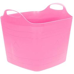 Foto van Flexibele emmer - roze - 15 liter - kunststof - vierkant - 30 x 29 cm - wasmanden