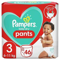 Foto van Pampers baby-dry pants luiers maat 3, 46 slipjes