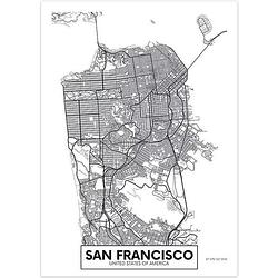 Foto van Canvas city map san francisco 30x40cm