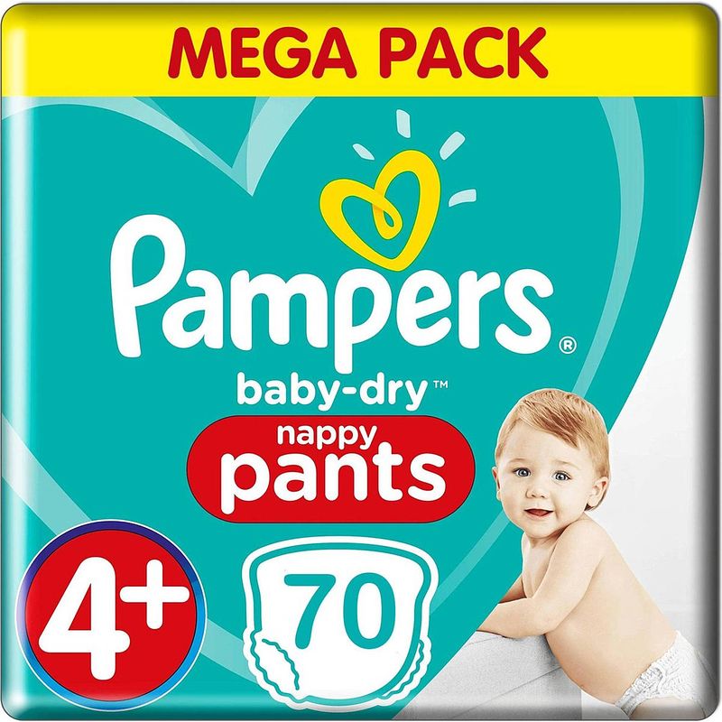 Foto van Pampers baby-dry pants luiers - maat 4+ - 35 stuks (9-15kg) x2