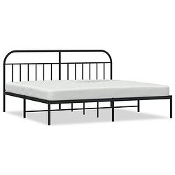 Foto van Vidaxl bedframe met hoofdbord metaal zwart 200x200 cm