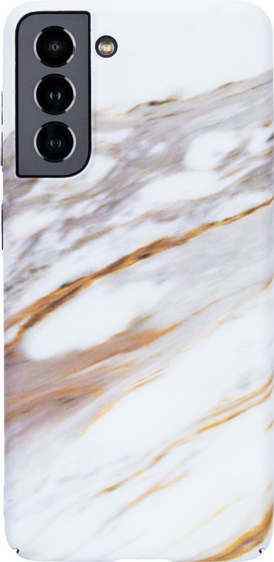 Foto van Bluebuilt white golden grey marble hard case samsung galaxy s21 back cover