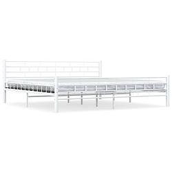 Foto van The living store metalen bedframe - 210x207x76 cm - wit - inclusief lattenbodem - montage vereist