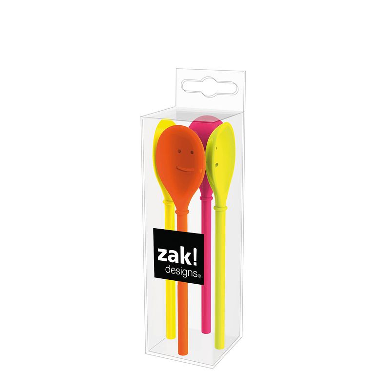 Foto van Zak!designs lepels happy spoons 14 cm melamine 4-delig