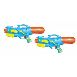 Foto van 2x waterpistool/waterpistolen blauw/oranje 50 cm - waterpistolen