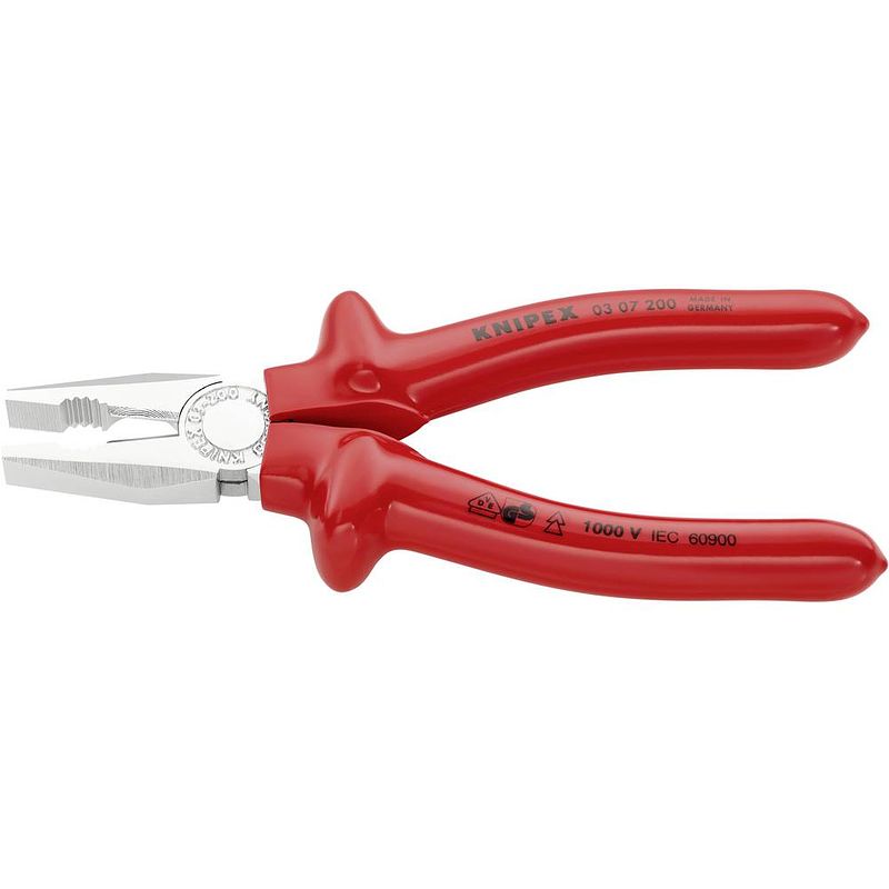 Foto van Knipex 03 07 200 vde combinatietang 200 mm din iso 5746, din en 60900