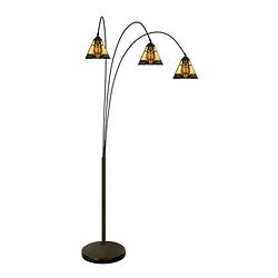 Foto van Lumilamp tiffany vloerlamp 200 cm beige glas staande lamp beige staande lamp