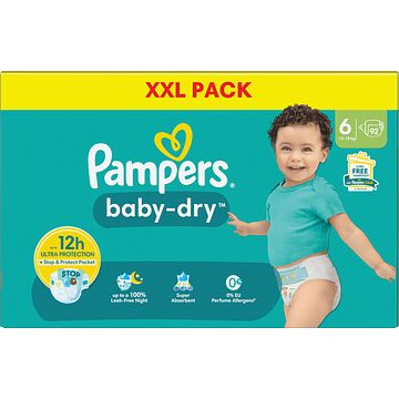 Foto van Pampers babydry maat 6, 92 luiers bij jumbo