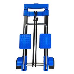 Foto van Proplus inklapbare bagagetrolley staal zwart/blauw 30 kg