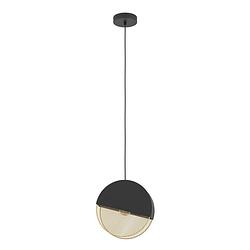 Foto van Eglo mumbles hanglamp - e27 - 28,5 cm - zwart/goud