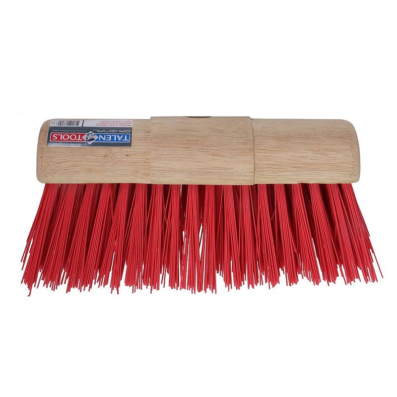 Foto van Talen tools - bezem - halfrond - 31 cm - rood - zonder steel