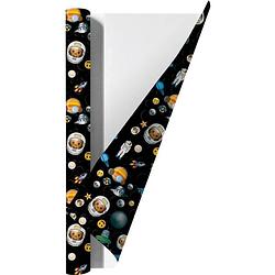 Foto van Emoji space kaftpapier voor schoolboeken - 200 x 70 cm - 3 rollen
