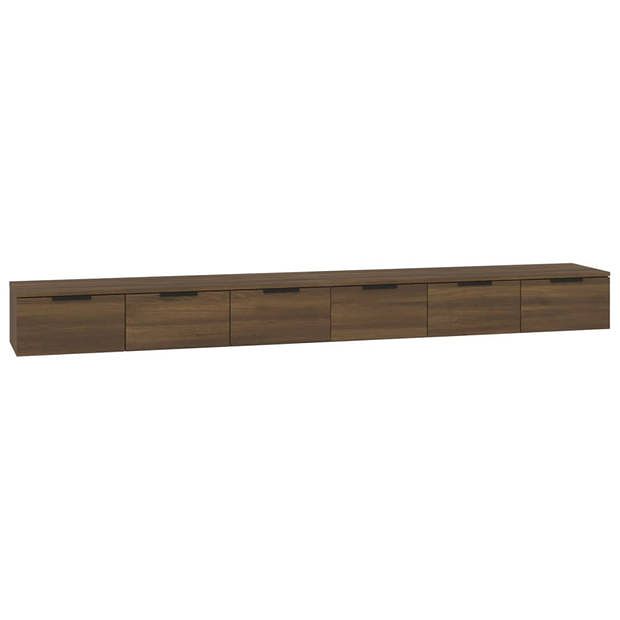 Foto van Vidaxl wandkasten 2 st 102x30x20 cm bewerkt hout bruineikenkleurig