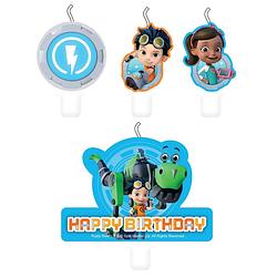 Foto van Nickelodeon verjaardagskaarsjes rusty rivets 6 cm 4 stuks